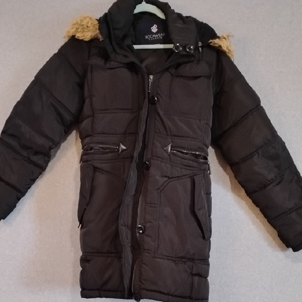 Rockwear Puffer Coat with Faux Fur Trim